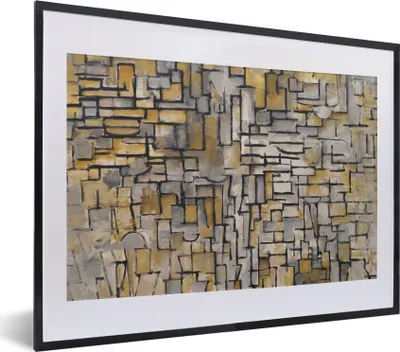 Produktbild von MuchoWow® Gerahmtes Poster Mondrian - Kunst - Alte Meister 40x30 cm - Poster mit Schwarzem Bilderrahmen Wandposter Rahmen Foto Bilder - Bilderrahmen - Poster im Rahmen
