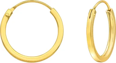 Produktbild von Creolen Ohrringe 925 Sterling Silber flach gelbvergoldet 12-25mm Größe - 16 mm