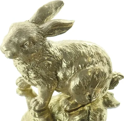 Produktbild von SCHEULEN Oster-Deko Hase Aladin sitzend antik-goldfarben 12 cm - Polyresin
