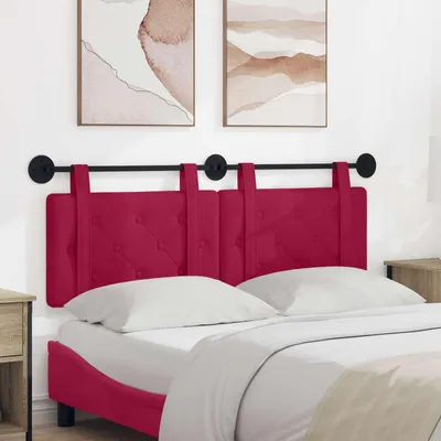 Produktbild von "Neues Produkt" Hängevorderseite Wandmontiert - CLORIS - Weinrot 130x55x5 cm Samt - Kopfteile V3197