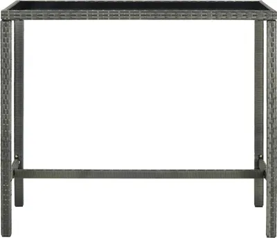 Obrázek produktu pro vidaXL Zahradní barový stůl šedý 130x60x110 cm Poly ratan a sklo