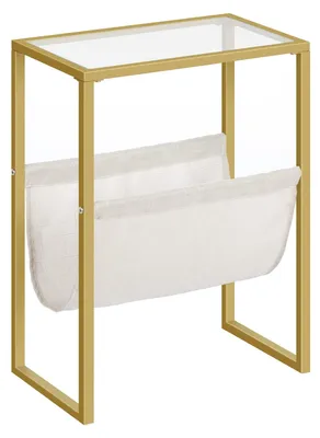 Produktbild von Schmale Goldene Beistelltisch mit Zeitschriftenhalter