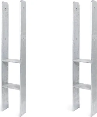 Produktbild von Alberts 2 x H-Pfostenträger, 121x800 mm, Materialstärke 8 mm, Tiefe 60 mm, feuerverzinkt