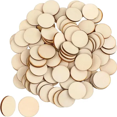 Holzscheiben 200 Stück, 20 mm, 2,5 mm, zum Basteln und Dekorieren