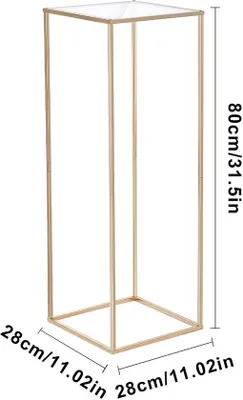 Immagine prodotto di Set di vasi in metallo, 2 pezzi, 28x28x80 cm, color oro