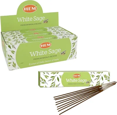 Productafbeelding van Hem - Premium - Wierookstokjes - Incense Sticks - White Sage - Witte Salie - Masala - 12 pakjes a.15 gram