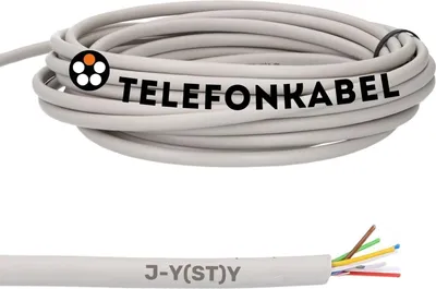 Produktbild von Lapp 100 Meter 1591301 Telefonkabel 2x2x0,6 mm J-Y(ST) Y Telefonleitung 2x2x0,6 geschirmt I Fernmeldeleitung I Klingelleitung I Klingeldraht 4 adrig I Alarmkabel