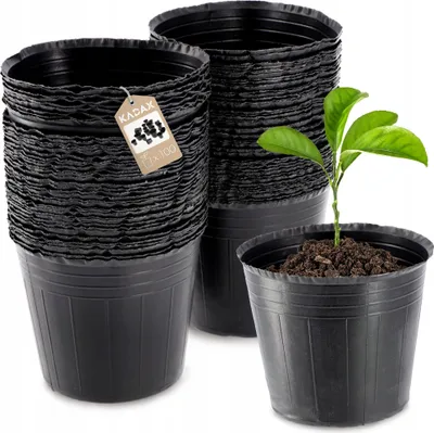Produktbild von KADAX Blumentopf für Setzlinge "Corse", Anzuchttöpfe aus Kunststoff, Saattöpfe anzucht, rund, 9 cm, 100 Stück