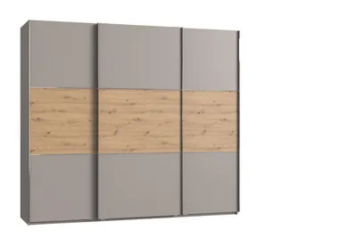 Produktbild von Schwebetürenschrank >indiana A< in SAHARAGRAU / ARTISAN - 250x216x65cm (BxHxT)