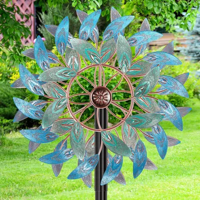 Produktbild von Metall Windspinner, 2-weg Windskulptur, wetterfest, für den Garten