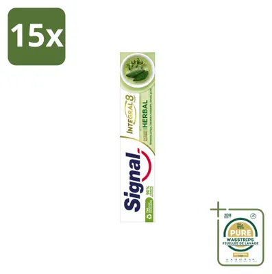 Obrázek produktu pro 15 kusů zubní pasty Signal Integral & Actions s přírodními bylinami, 75 ml - balení
