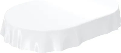 Produktbild von Tischdecke Wachstuch PVC abwaschbar Einfarbig Weiß Oval 220x140cm Schnittkante