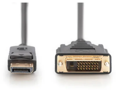 Produktbild von Digitus DisplayPort Adapterkabel, 3 m, DisplayPort, DVI-D, Nickel, 1.1a, 1920 x 1200 Pixel