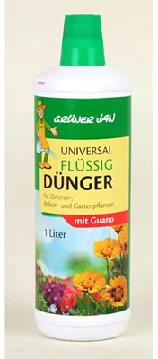 Produktbild von BURI 12x 1L Grüner Jan Flüssigdünger mit Guano Blüh- und Grünpflanzen düngen