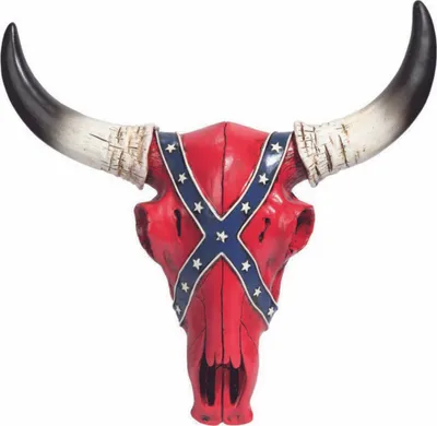 Produktbild von Büffel Totenkopf mit Civil War Flagge verziert