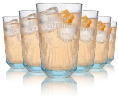Produktbild von 6x Bombay Sapphire Gin Glas 0,35l Kontur Logdrinkgläser Gin-Tonic Gläser Cocktails