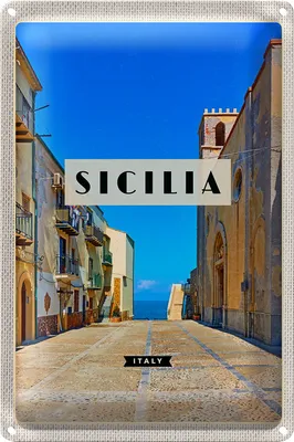 Produktbild von Blechschild Reise 18x12cm Sizilien Italien Europa Urlaubsort