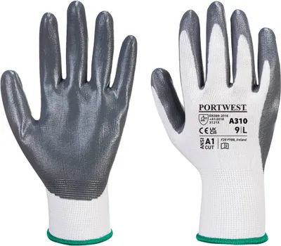 Produktbild von Portwest A310 Flexo Grip Nitril Handschuh Grey/White Gr. XXL