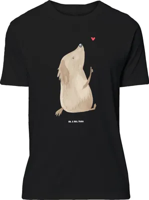 Produktbild von Mr. & Mrs. Panda Größe M T-Shirt Hund Liebe - Schwarz - Geschenk, Herz, Tshirt, Hunde, Herren, Sprüche, Shirt, mit Spruch