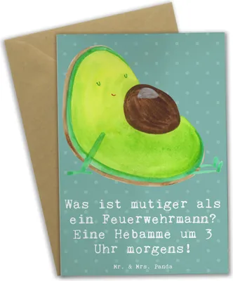 Produktbild von Mr. & Mrs. Panda Glückwunschkarte Mutige Hebamme - Meeresbrise - Geschenk, Fachkraft, Schwangerschaft, einladungskarten, Einfühlungsvermögen, hochzeitskarten, Beruf