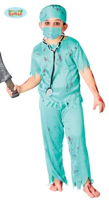 Produktbild von Zombie Chirurg Arzt Kostüm für Kinder Gr. 110-146, Größe:140/146