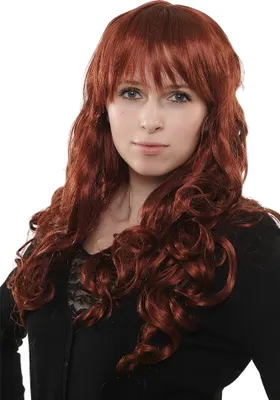 Produktbild von WIG ME UP Perücke dunkelrot voluminös gewellt 3404-350