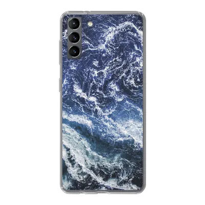 Produktbild von MuchoWow® Handyhülle Schutzhülle Hülle für Samsung Galaxy S21 Plus Naturstein - Blau - Weiß Silikon Softcase Handy Hülle - Handy-Tasche