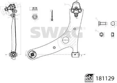 Produktbild von SWAG 33 10 8130 Querlenker Vorne Links für TOYOTA RAV 4 II (CLA2, XA2, ZCA2, ACA2) Dreieckslenker (NKW)