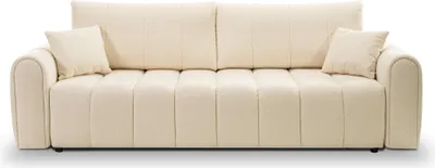 Produktbild von Sofa FINO mit Schlaffunktion, Schlafsofa, Wohnzimmersofa, Couch, Soffa, Bettsofa, Bucle-Stoff – Creme LAMBI 8