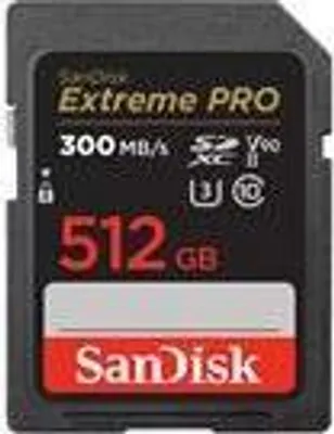 Immagine prodotto di SanDisk Extreme PRO, 512 GB, SDXC, Classe 10, UHS-II, 300 MB/s, 260 MB/s