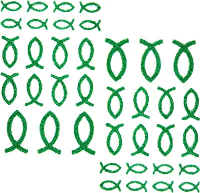 Produktbild von Oblique Unique 38 Fisch Sticker Glitzer Aufkleber Kommunion Taufe Tisch Deko - grün