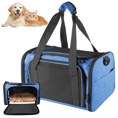 Imagen del producto de Transportines para gatos y perros, transpirables, de 40 x 25 x 25 cm, con correa para el hombro