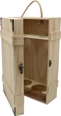 Produktbild von UNUS® Weinkiste rustikal geflammt 2 Flaschen Geschenkebox Weinbox