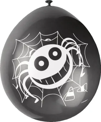 Produktbild von Luftballon Spinne ca.23cmØ/10St. Schwarz-Orange Halloween