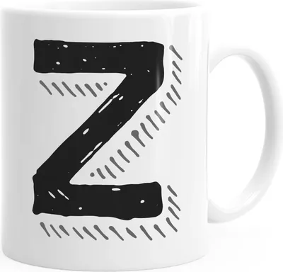 Produktbild von Kaffee-Tasse Buchstaben Buchstabe glänzend Kaffeetasse Teetasse Keramiktasse MoonWorks® Z weiß unisize