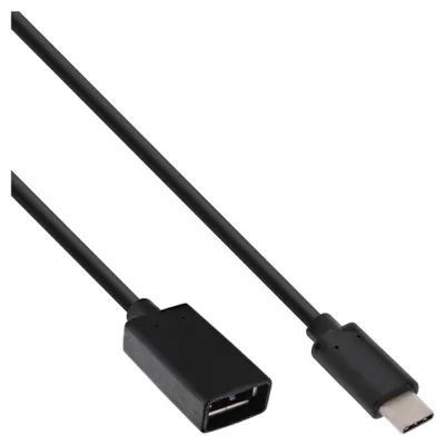 Zdjęcie produktu dla InLine 35800, 0,15 m, USB A, USB C, USB 3.2 Gen 2 (3.1 Gen 2), Męska/Żeńska, Czarny