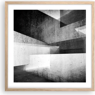 Produktbild von Gerahmtes Poster - Rahmen in heller Eiche - Dreidimensional Illusion optisch - 50x50 cm - Wand Bild - Wanddeko - Wandbilder - Kunstposter - Wandposter - Bilderrahmen - Bilder - P2NAC50x50-4962