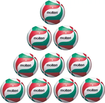 Produktbild von Molten Volleyball V5M1500 Trainingsball 10er Paket weiß grün rot Gr 5