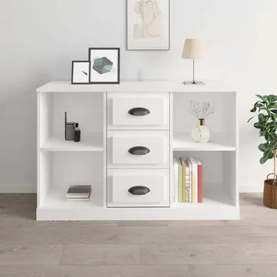 Zdjęcie produktu dla vidaXL Kredens biały wysoki połysk 104,5x35,5x67,5 cm materiał drewnopochodny