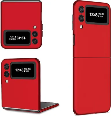 Produktbild von König Design Hülle kompatibel mit Samsung Galaxy Z Flip4 5G Kunststoff Soft Handyhülle - Handy Case Rot