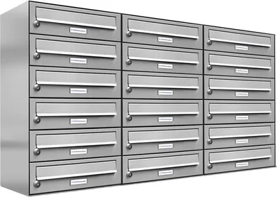 Produktbild von 18er Edelstahl Briefkasten Anlage 18 Fach Wandbriefkasten Postkasten
