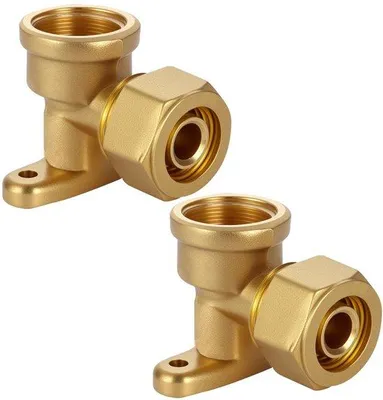 Produktbild von Kupfer-Verbindungsrohrsystem 16 x 2 mm - 2 Stück - DVGW - Winkelübergang - Max. 95 °C - Kupferklemmung