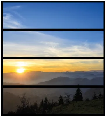 Produktbild von Wallario Möbelfolie / Aufkleber, geeignet für Ikea Malm Kommode mit 4 Schubfächern - Sonnenaufgang über dem Schwarzwald