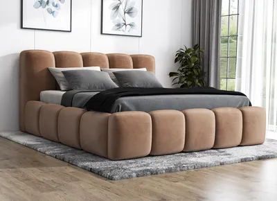 Produktbild von Polsterbett SON 180x200 mit Matratze und Bettkasten. Farbe: Braun.