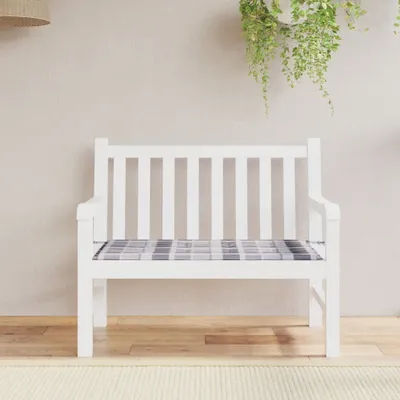 Produktbild von The Living Store Gartenbank-Auflage Grau Karomuster 120x50x3 cm Oxford-Gewebe