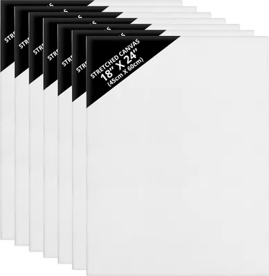 Produktbild von Belle Vous 7 Stk Leere Leinwände zum Bemalen - 45 x 60 cm – Vorgespannte Große Leinwand – Leinwände für Acrylfarben, Ölgemälde, Skizzen und