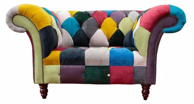 Produktbild von Sessel Design Chesterfield Lounge Mehrfarbig Sofa Einsitzer 130cm Neu