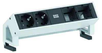 Produktbild von BACHMANN DESK2 2x Schutzkontakt 2x ABD GST18, weiß