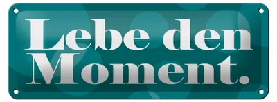 Produktbild von Blechschild Spruch 27x10cm Lebe den Moment Dekoration