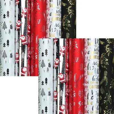Produktbild von CHAMONIX Metallic-Weihnachtspapier-Sortiment Geschenkpapier für Weihnachten – 150 x 70 cm – 10 Rollen